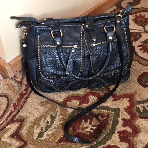 CRIZZAPI Bolsas Brazil Thick Pebbled Leather Zipper Detail Motorcycle Pouch LUXE - Picture 2 of 16